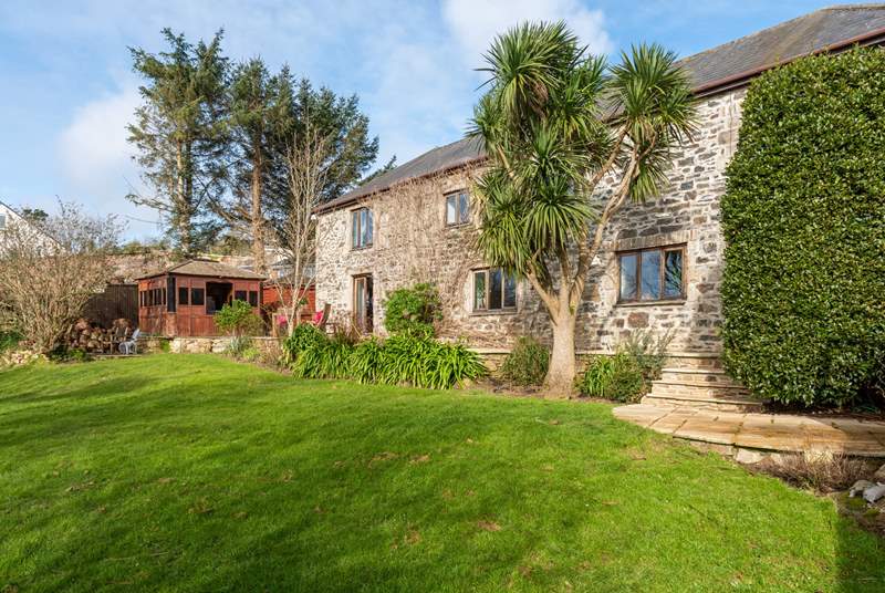 The far west of Cornwall has its own micro-climate and this is evident in the fabulous garden with an abundance of palm trees and shrubs.
