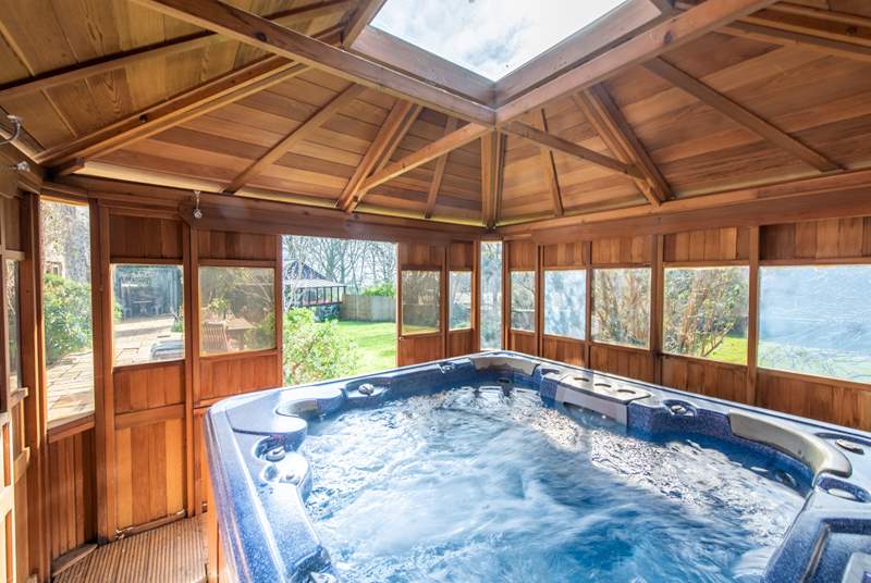 Enjoy surround sound music whilst you relax in the hot tub.