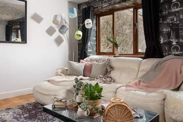 Sink into the comfortable sofa after a day of exploring the Cornish coast.