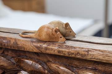 The wooden mice dotted around is just one of the reasons we love Little Maunditts Cottage so much.