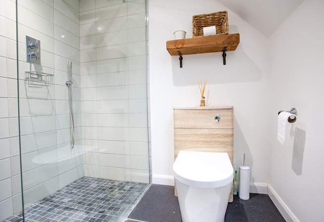 The large walk-in shower.