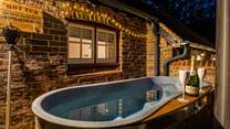 A dip in the wood-fired hot tub will melt away any stresses.