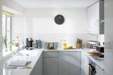 The delightful kitchen has all you need to cook up a holiday feast.