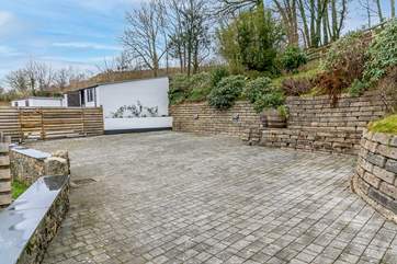 The parking is at the back of the property.