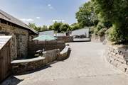 The parking is at the back of the property.