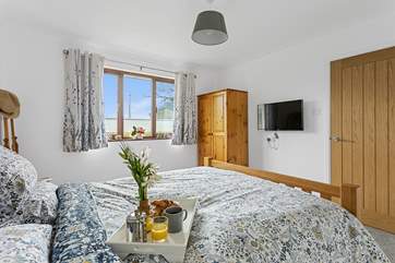 The double bedroom has the benefit of a TV so there are lots of options if guests want to watch different programmes.