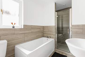 The swish bathroom.
