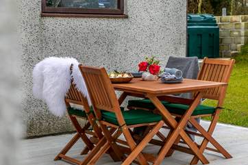 The outside patio is a lovely place to sit out and enjoy the fresh air.