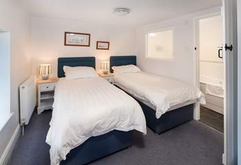 Bedroom 3 has three foot single beds, perfect for either children or adults.