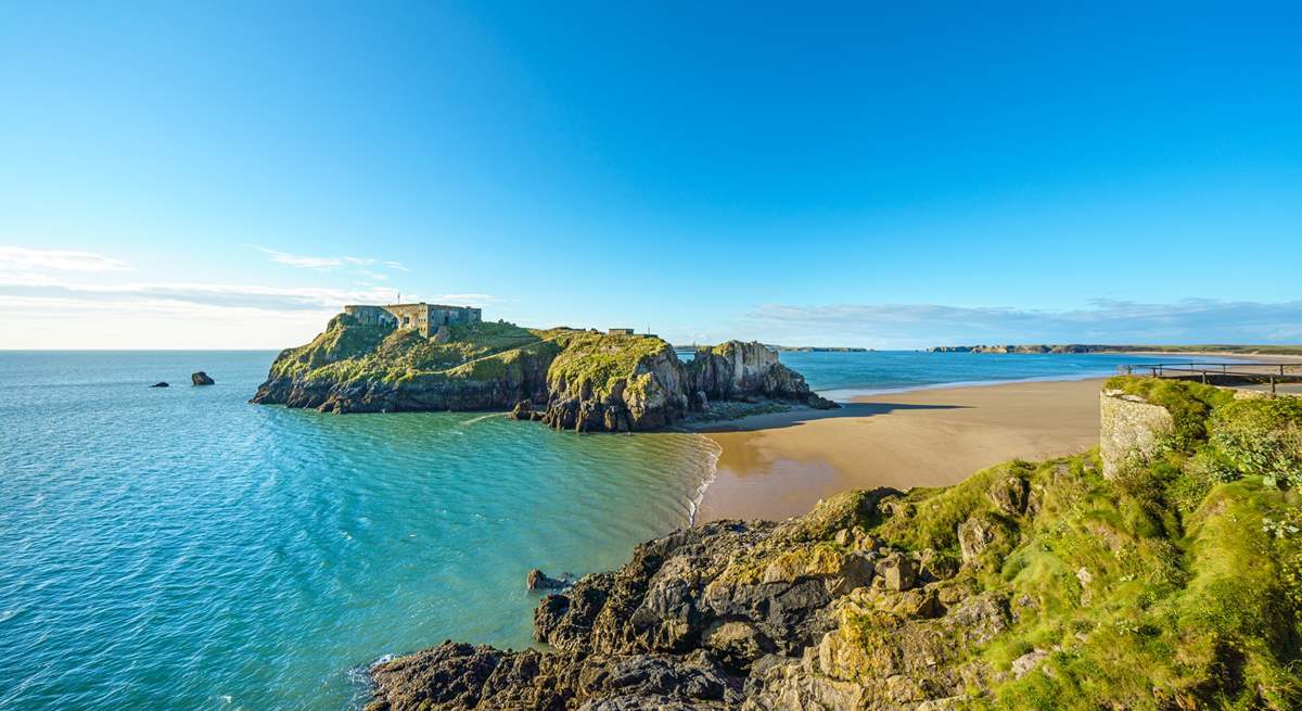 The colourful, vibrant seaside town of Tenby.  A popular excursion is to catch the boat to Caldey Island. 