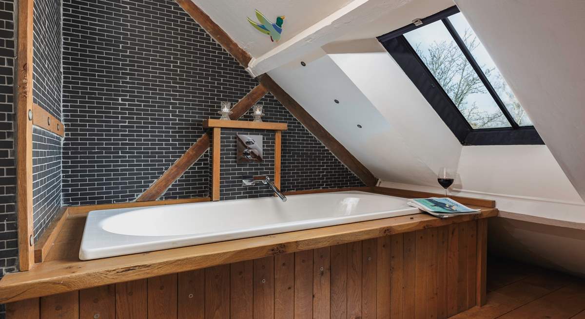 Had a long, tiring day out?  Relax in this beautiful bath at the top of the cottage and gaze out at the stars.