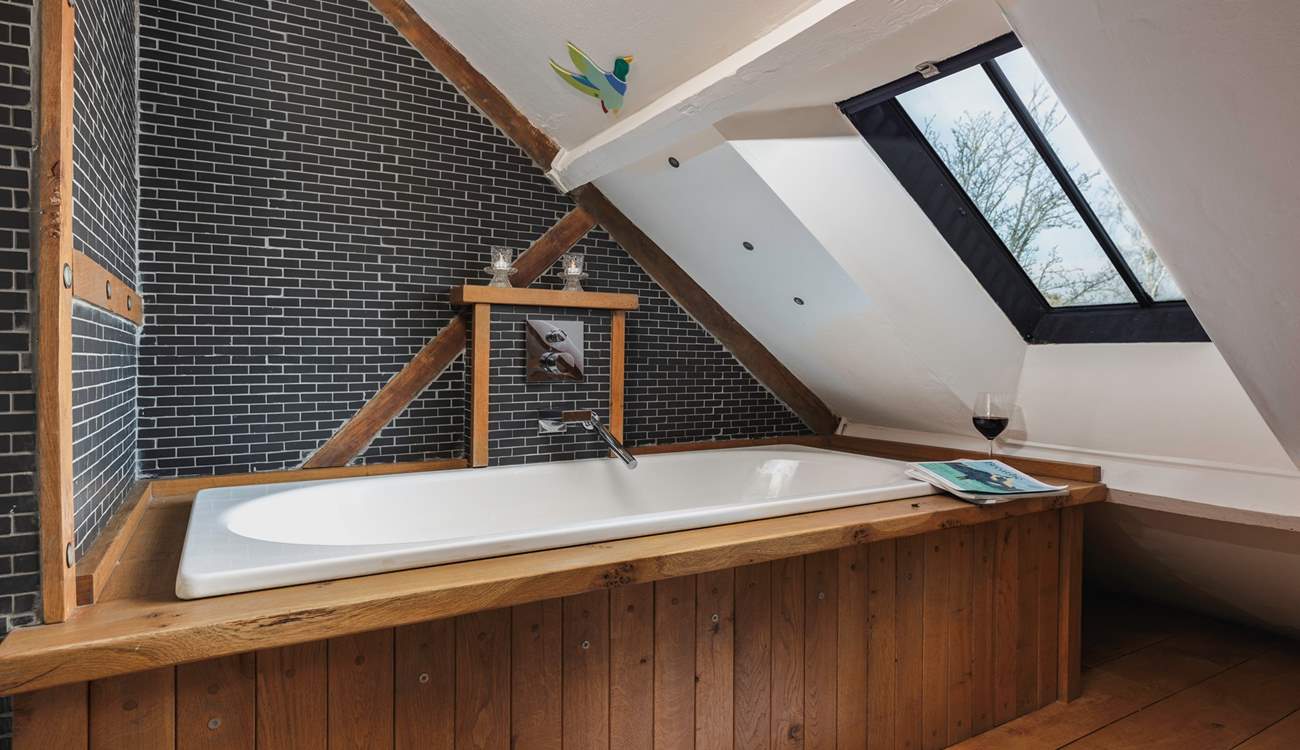 Had a long, tiring day out?  Relax in this beautiful bath at the top of the cottage and gaze out at the stars.