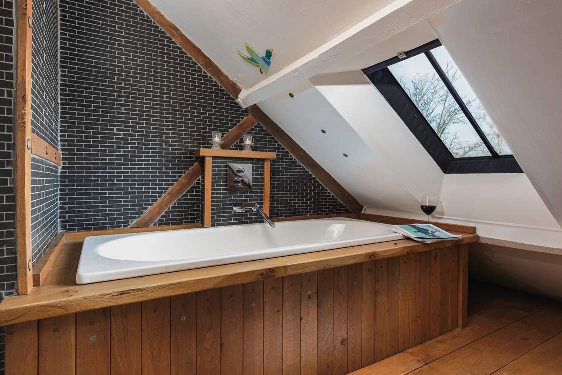 Had a long, tiring day out?  Relax in this beautiful bath at the top of the cottage and gaze out at the stars.