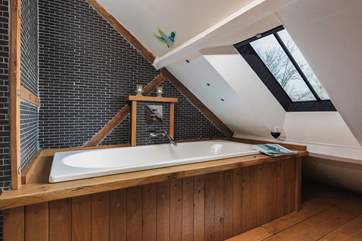 Had a long, tiring day out? Relax in this beautiful bath at the top of the cottage and gaze out at the stars.