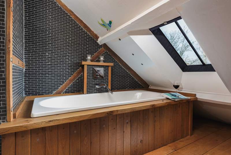 Had a long, tiring day out?  Relax in this beautiful bath at the top of the cottage and gaze out at the stars.