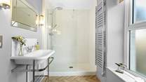 The spacious shower.