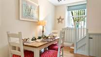 The kitchen/diner is the perfect size for a family of four, or a group of friends.