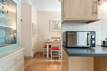 The dining-area is conveniently next to the kitchen.