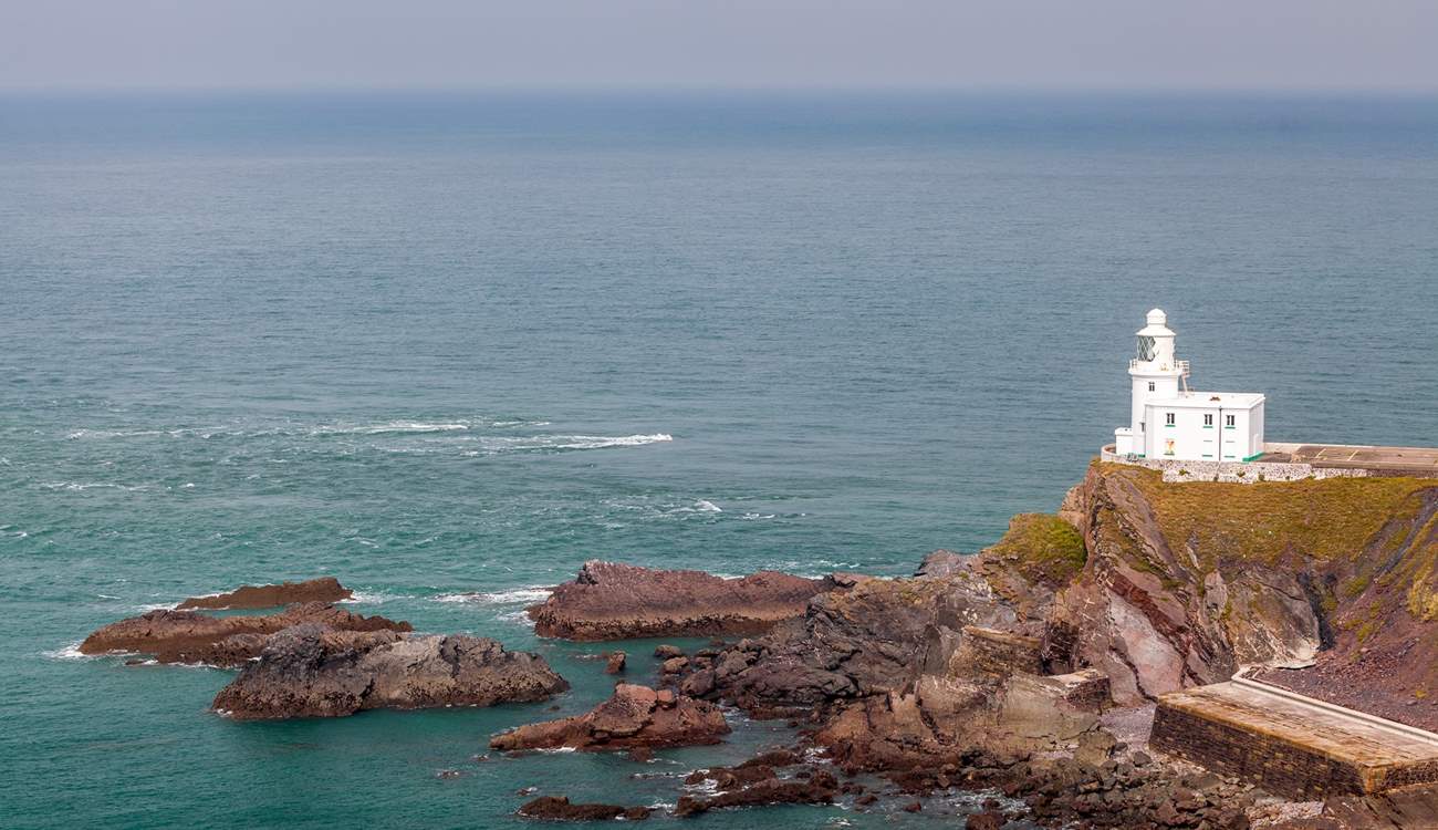Hartland Lighthouse sits in solitude overlooking the Bristol Channel and Atlantic towards Lundy Island.