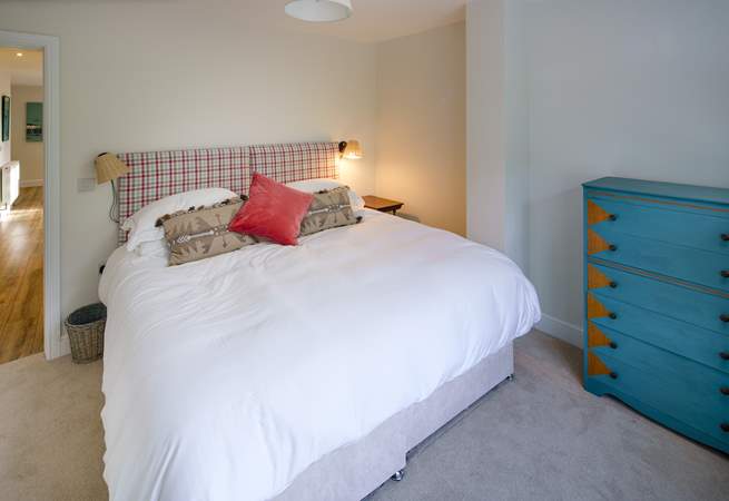 This super-king double bed has an en suite shower-room.
