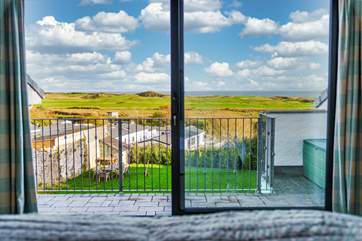 The balcony from bedroom 6 has gorgeous seascape views.