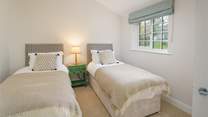 The twin room looking out to the front over the village green, ideal for either children or adults.