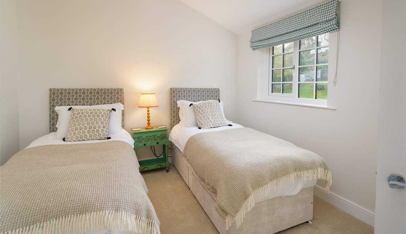 The twin room looking out to the front over the village green, ideal for either children or adults.