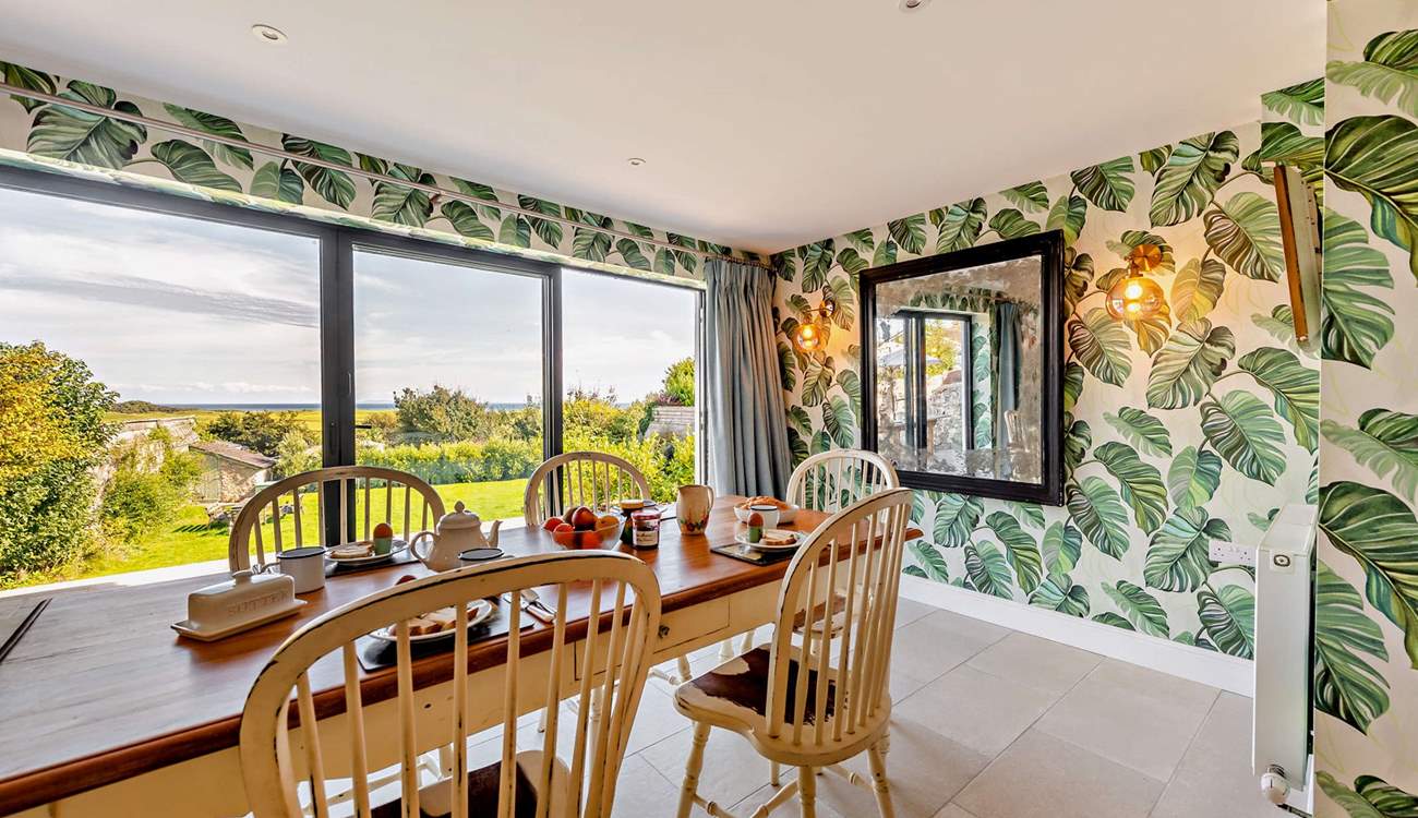 For sunny breakfasts with garden and ocean views. Throw open the bi-fold doors for a cooling summer breeze. 