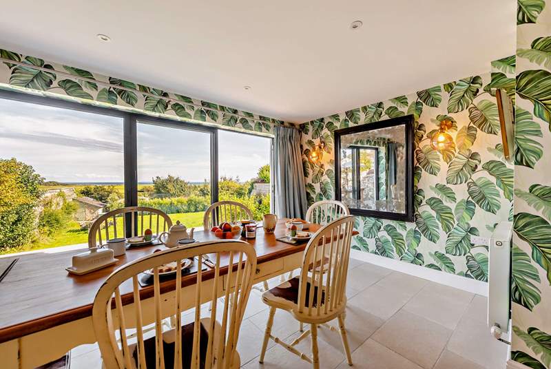 For sunny breakfasts with garden and ocean views. Throw open the bi-fold doors for a cooling summer breeze. 