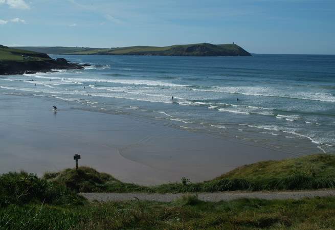 Polzeath beach on the north coast is a favourite with surfers
