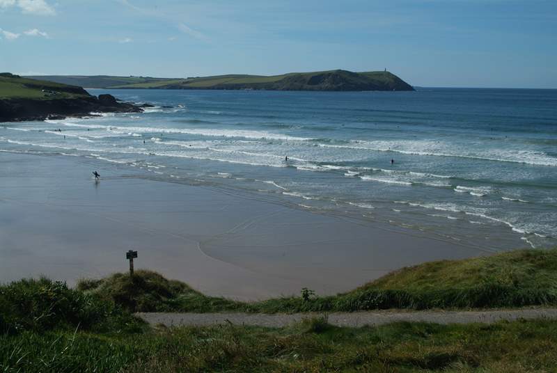 Polzeath beach on the north coast is a favourite with surfers