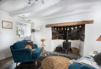 The gorgeous snug is waiting to welcome you as you step inside Bokelly Cottage.
