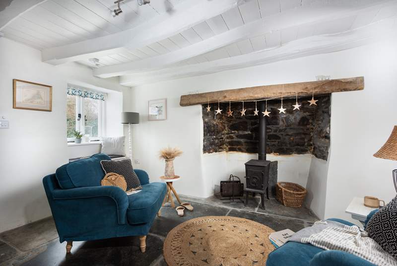 The gorgeous snug is waiting to welcome you as you step inside Bokelly Cottage