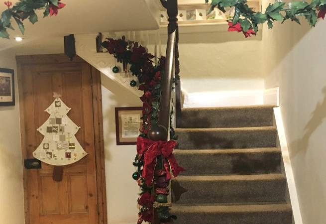 The owner takes great pride with the Christmas decorations