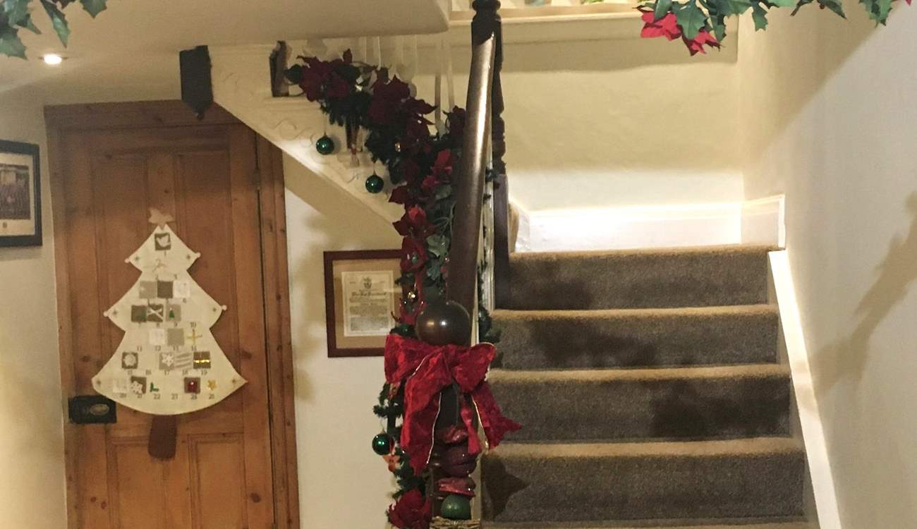 The owner takes great pride with the Christmas decorations