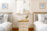 The pretty twin bedroom on the ground floor.