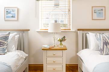 The pretty twin bedroom on the ground floor.