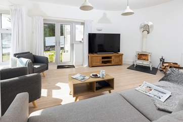 The gorgeous wood-burner makes Waters Edge the perfect year round location.