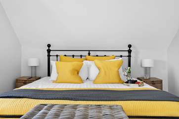 The gorgeous six-foot super-king bed in bedroom 3.