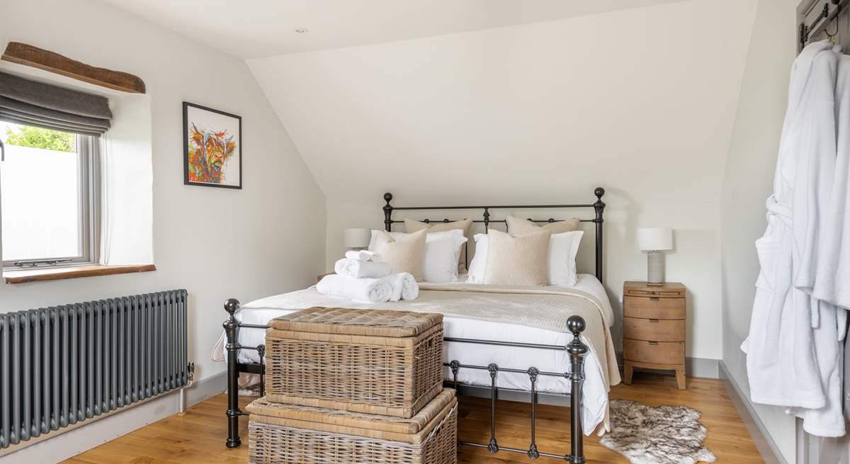 The gorgeous six-foot super-king bed in bedroom 3.