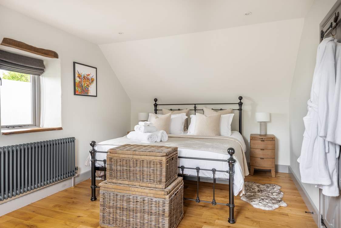 The gorgeous six-foot super-king bed in bedroom 3.