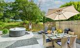 The Barn enjoys a beautiful al fresco patio area with that all important hot tub! - Thumbnail Image