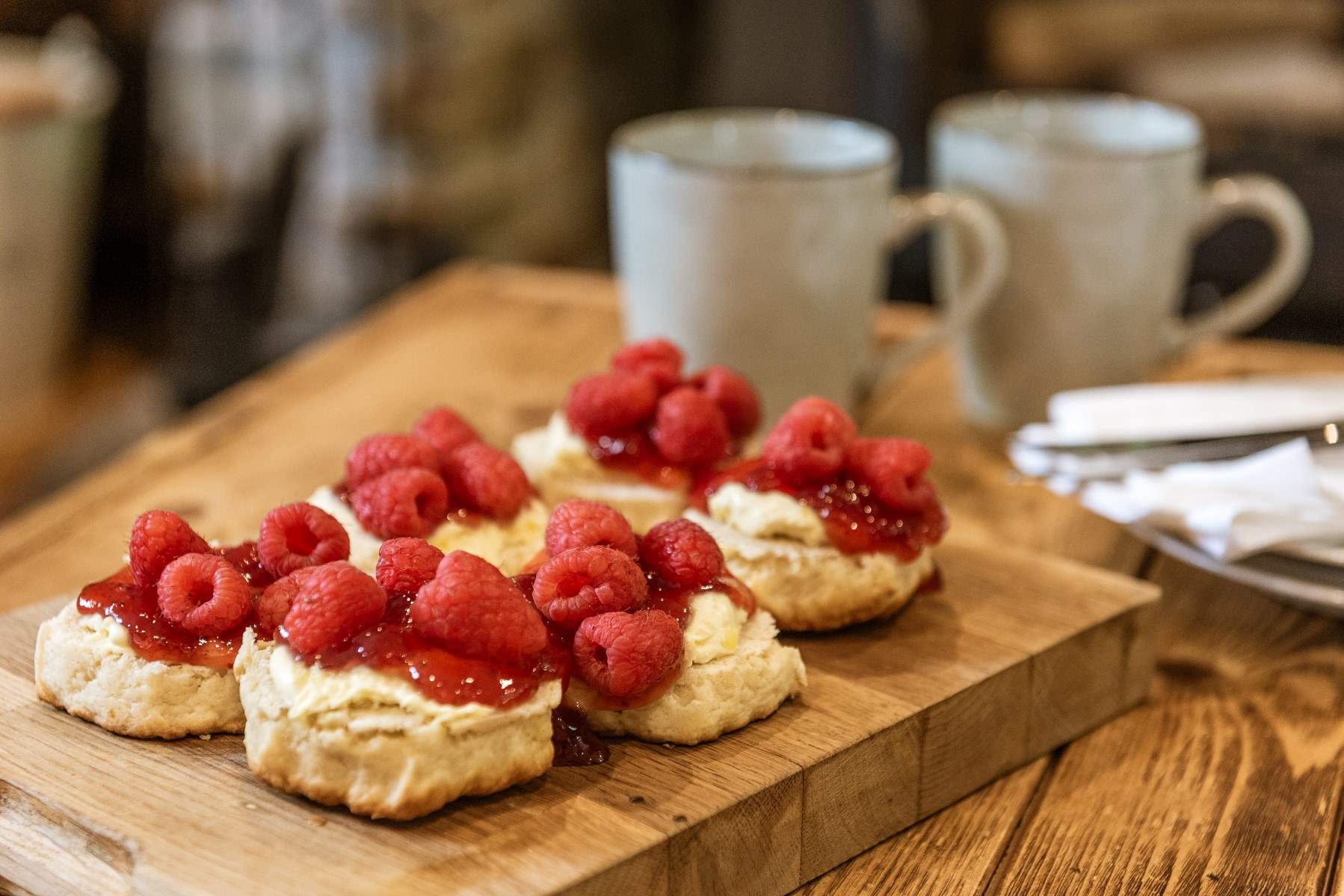 Afternoon treats. Don't forget, it's cream first in this county!