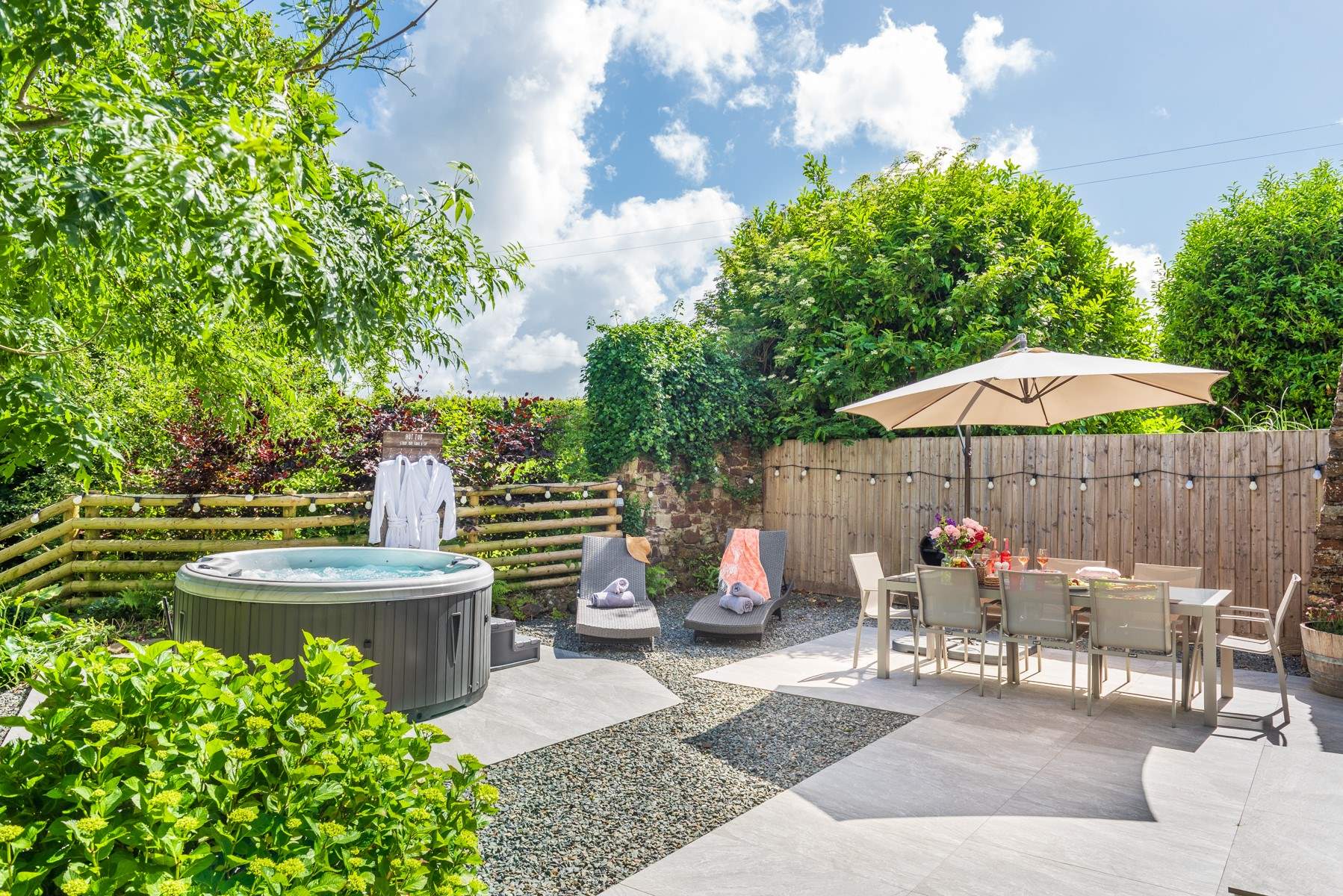 From al fresco dining, to relaxing with a good book, the outside space provides everything you will need.