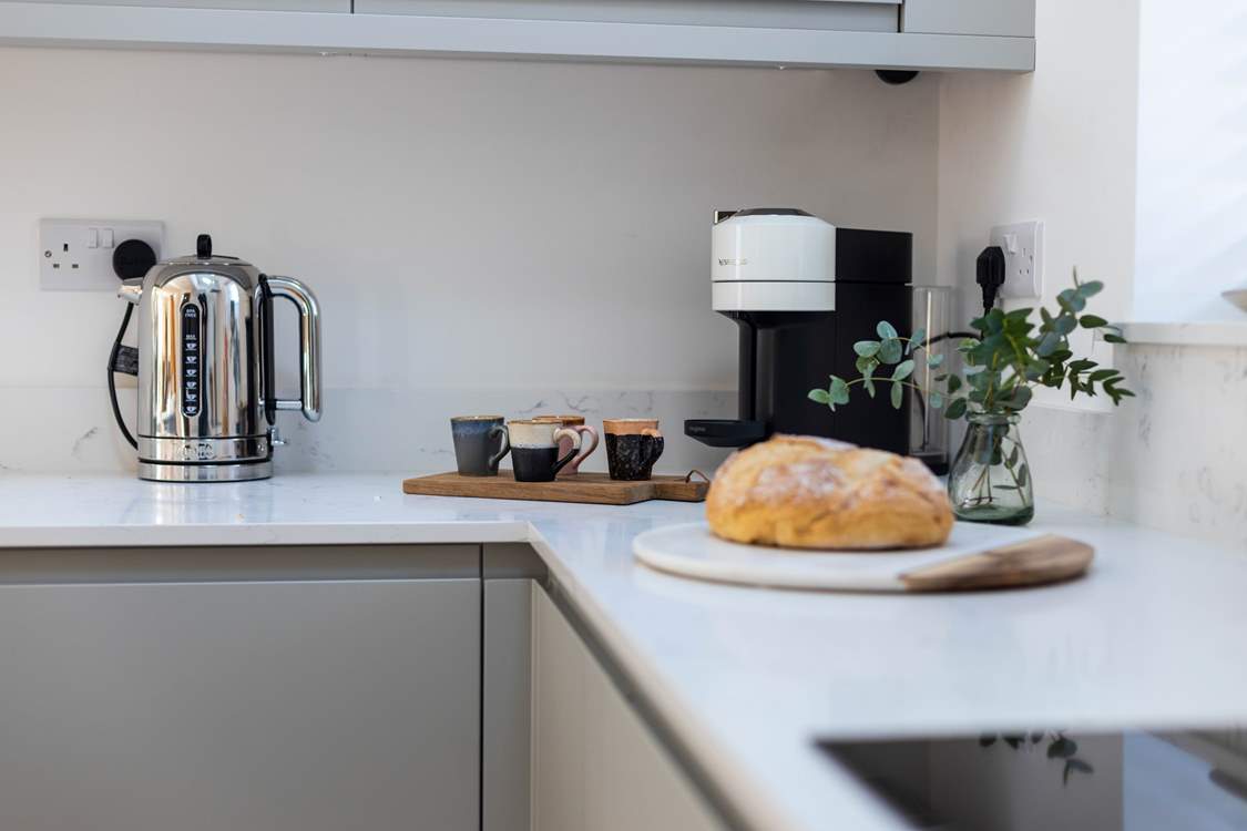 The Nespresso coffee machine will ensure you will enjoy your morning brew.