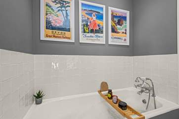 The family bathroom, perfect for a long soak after a busy day.
