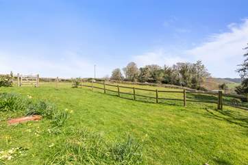 Enclosed garden area, with incredible countryside views.
