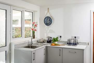 The kitchen has all you need to create a culinary delight.