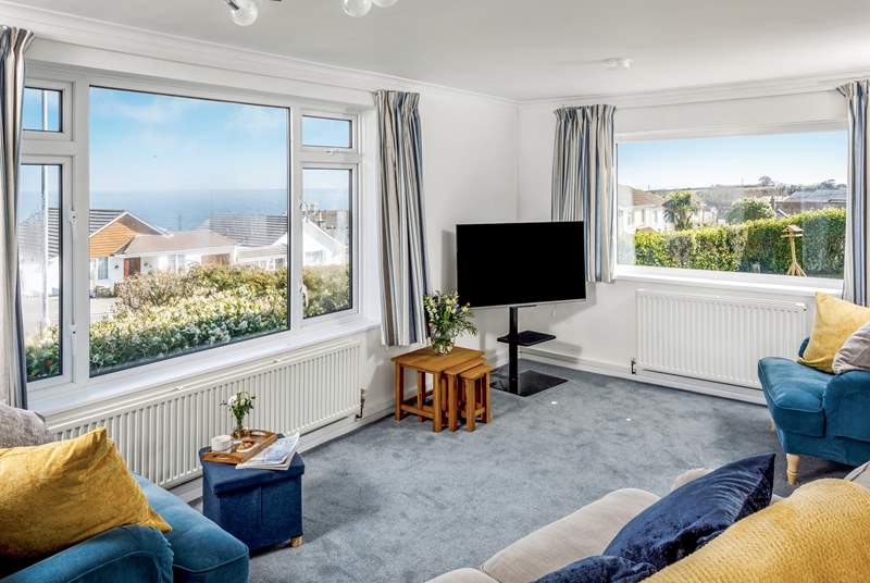 Recently refurbished with gorgeous comfy sofas, the dual-aspect living space is light and bright.