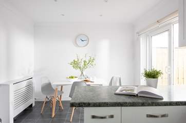 The lovely and light dining space.